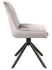Krzesło tapicerowane Boogie I 45x53 cm szare stylowe krzesło obrotowe z metalowymi nogami krzesło glamour