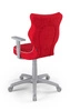 Krzesło do biurka Duo czerwone dopasowane do wzrostu 159-188 cm profilowane siedzisko regulowane podłokietniki łatwo czyszcząca tkanina