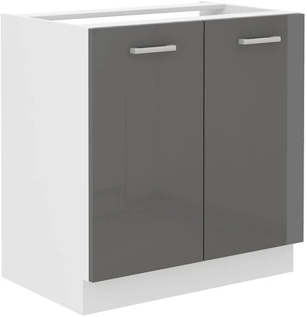 Zestaw mebli kuchennych Sonia 180 cm fronty w połysku niepowtarzalny styl szafki z witryną nadaje meblom lekkości i stylu