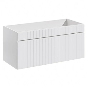 Szafka pod umywalkę Iconic 100 cm biała stylowy design szafki z eleganckimi ryflowaniami pojemna szuflada z systemem cichego domykania