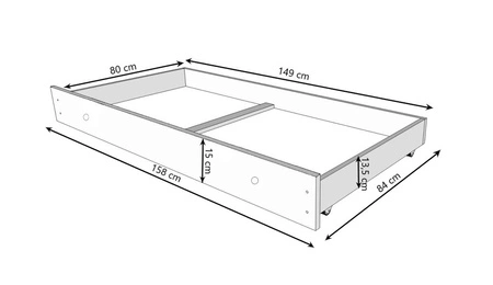 Łóżko Bear 80x160 cm biały / niebieski małe łóżko z materacem i szufladą na pościel w kształcie misia z uroczym nadrukiem niedźwiadka