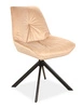Krzesło tapicerowane Boogie I 45x53 cm beżowe stylowe krzesło obrotowe z metalowymi nogami krzesło glamour