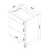 Szafka kuchenna stojąca z szufladami Clara D60 S/3 pojemna szafka odporna na działanie wilgoci i uszkodzenia metalowe uchwyty