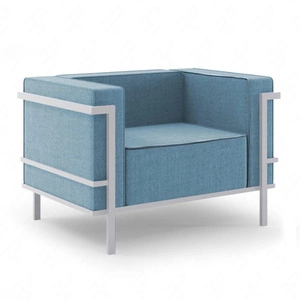 Fotel ogrodowy Ibiza biały / morski stylowy fotel w stylu nowoczesnym doskonały na taras lub do ogrodu metalowy stelaż