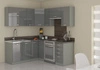 Zestaw mebli kuchennych narożny Grey 170x190 cm fronty w połysku niepowtarzalny styl szafek dopasuje się do wnętrza każdej kuchni