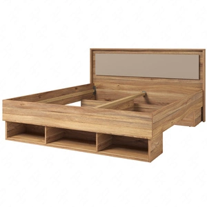 Łóżko Impressio 180x200 cm dąb mauvella / ciemny beżowy nowoczesny styl idealne łóżko z wysokim zagłówkiem do sypialni