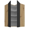 Szafka kuchenna narożna wisząca Alatri Ar 60x60 GN-90 2F odporna na uszkodzenia wykończenie frontów w technologii anti fingerprint