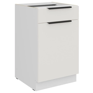 Szafka kuchenna stojąca z szufladą i półką Corato Wh 50 D 1F 1S BB fronty szafki kuchennej wykończone w technologii anti fingerprint