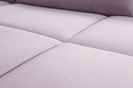 Narożnik z funkcją spania Nausa VII pudrowy róż lewostronny elegancki narożnik do salonu wykonany z miękkiej tkaniny typu velvet