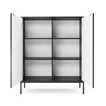 Komoda Lovro 104 cm czarna nowoczesny design zachwyci miłośników wyrazistych wnętrz