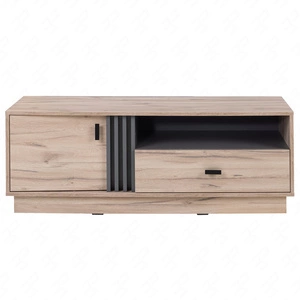 Szafka RTV Estan 125 cm dąb estana jasny / antracyt nowoczesny design mebla wysoka jakość wykonania obrzeża regału wykończone specjalną okleiną