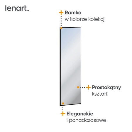 Lustro wiszące Quant 40 cm dąb artisan / czarny funkcjonalny dodatek do przedpokoju lub garderoby prostokątne lustro