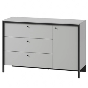 Komoda z szufladami Gris 136 cm szary / czarny funkcjonalna i pojemna komoda z klimatycznym oświetleniem LED idealna do sypialni