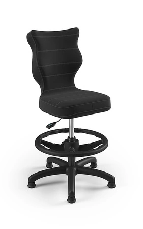 Krzesło do biurka Petit antracyt dopasowane do wzrostu 133-159 cm ergonomiczne krzesło obrotowe z podnóżkiem