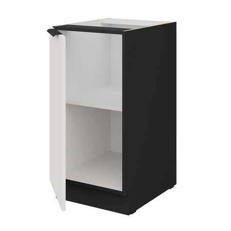 Zestaw mebli kuchennych Corato Bl 390 cm stylowe szafki kuchenne z frontami wykonanymi w technologii anti fingerprint metalowe uchwyty