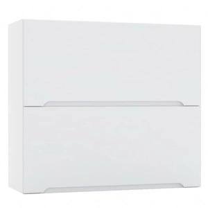 Szafka kuchenna wisząca Zova WS80GRF/2 biały / jasny szary fronty szafki otwierane do góry frezowane uchwyty odporna na uszkodzenia