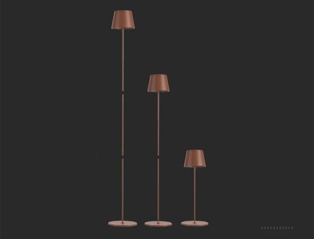 Lampa podłogowa Stage brązowa 4W 3000K nietuzinkowa dekoracja wnętrza konstrukcja lampy LED z możliwością regulacji wysokości