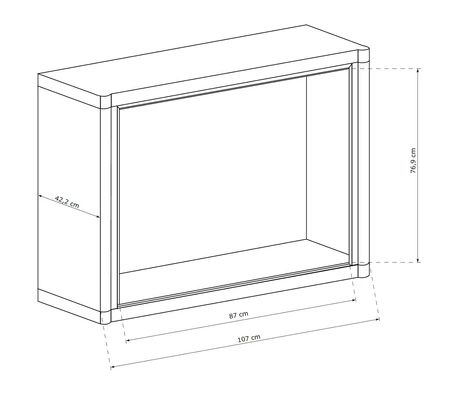 Komoda z szufladami Dallas 107 cm dąb sonoma / czarny elegancka stylistyka mebla wzbogacona o stylowe czarne dodatki pojemne szuflady
