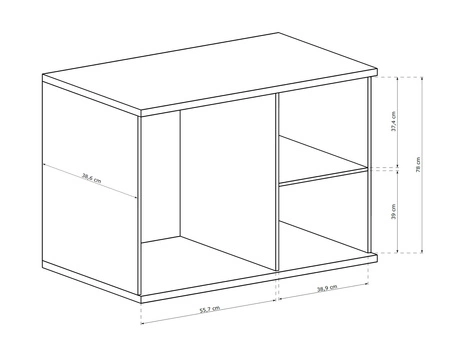 Komoda z szufladami Cali 102 cm dąb artisan / czarny elegancki i uniwersalny styl komody czarne uchwyty ozdobne lamele na drzwiach komody