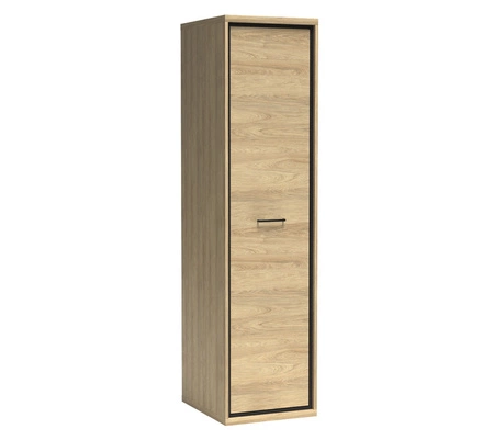 Szafa Mediolan 49 cm hikora elegancki design szafy wzbogacony o stylowe czarne dodatki idealna szafa do przedpokoju lub garderoby