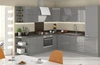Zestaw mebli kuchennych narożny Grey 260x270 cm fronty w połysku styl szafek dopasuje się do wnętrza każdej kuchni