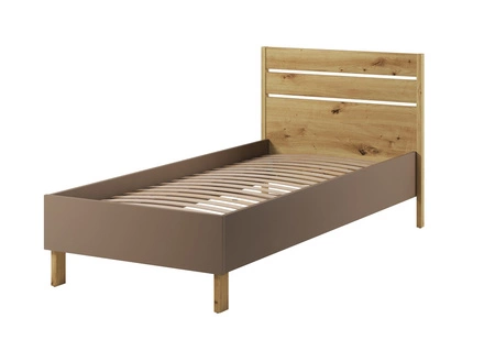 Zestaw mebli Lenny beżowy / truflowy / dąb artisan designerskie i stylowe meble do pokoju nastolatka lub dziecka modna kolorystyka