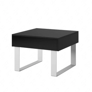 Stolik kawowy Apulia 63 cm czarny z szufladą wyjątkowy design prosta konstrukcja blat odporny na rozlane ciecze