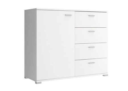 Komoda z szufladami Sand 100 cm biała nowoczesny design mebla obrzeża komody wykończone specjalną okleiną ABS