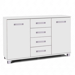 Komoda z szufladami Maximus 138 cm biała nowoczesny design mebla obrzeża komody wykończone specjalną okleiną ABS