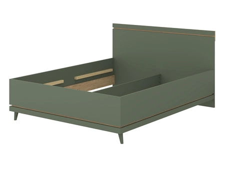 Łóżko Scandia 160x200 cm zielone nowoczesny styl idealne łóżko na wysokich nogach z wysokim zagłówkiem do sypialni lub pokoju młodzieżowego