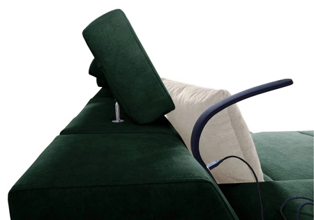 Narożnik z funkcją spania Alcamo szary popiel lewostronny elegancki i stylowy narożnik z dostawką praktyczna szuflada w boczku mebla