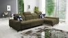 Narożnik z funkcją spania Buffalo XII oliwkowy prawostronny stylowy i funkcjonalny narożnik rozkładany z pojemnikiem na pościel