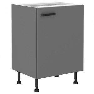 Szafka kuchenna stojąca z półką Verdi 60 D 1F BB szafka odporna na działanie wilgoci i uszkodzenia czarny metalowy uchwyt