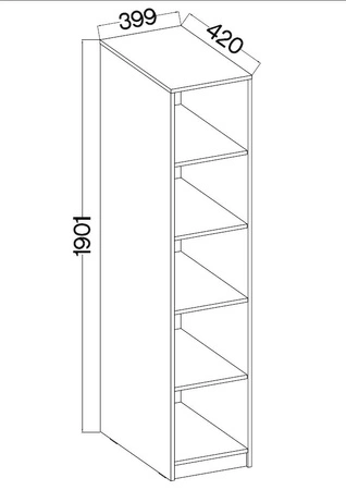 Regał Makana jasny szary funkcjonalny mebel do biura gabinetu lub pokoju młodzieżowego