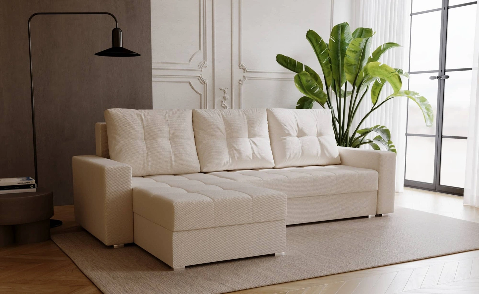 Narożnik z funkcją spania Pablos Narożnik do salonu Narożnik z funkcją spania codziennego