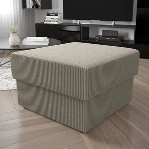 Puf Fogu kość słoniowa stylowy design pufa idealna do uzupełnienia aranżacji miękka sztruksowa tkanina o wyrazistych prążkach