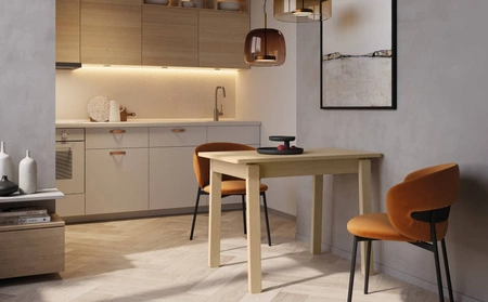 Stół rozkładany Plot 60x104-224 cm dąb jasny praktyczny stół do jadalni idealny do mniejszych pomieszczeń uniwersalny styl