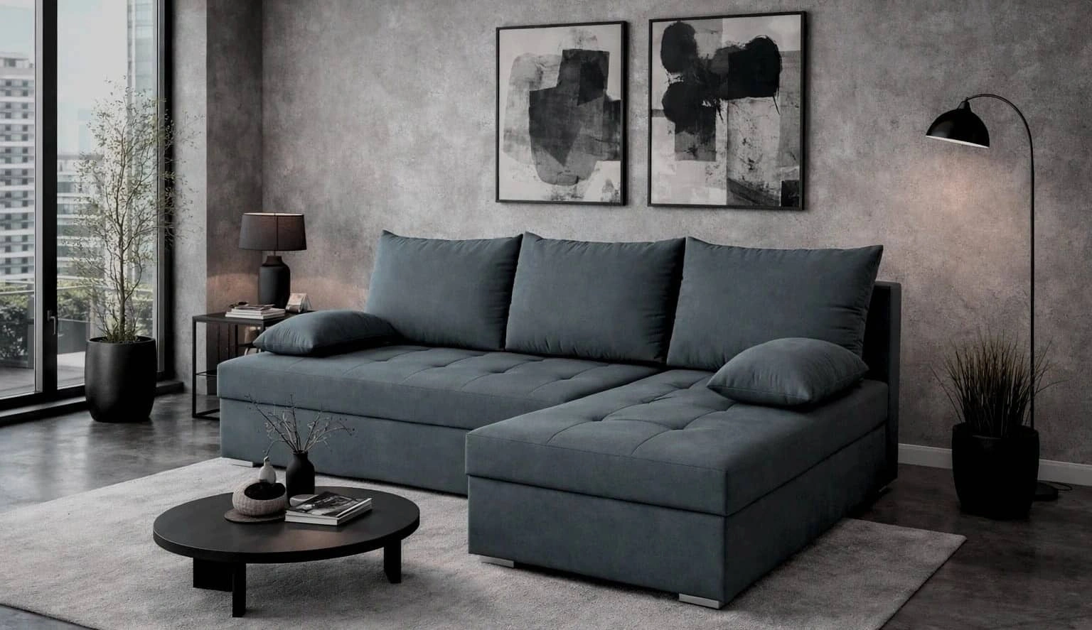 Narożnik z funkcją spania Fasti Narożnik do salonu Narożnik z funkcją spania codziennego