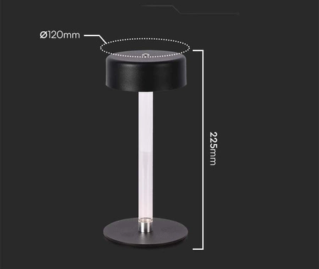 Lampka nocna Ling czarna 3W 3000K-6000K stylowa lampa o wielu zastosowaniach idealna do sypialni biura charakterystyczna konstrukcja