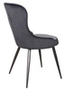Krzesło tapicerowane Lotus 45x44 cm czarne nowoczesne oraz funkcjonalne krzesło do jadalni z metalowymi nogami 