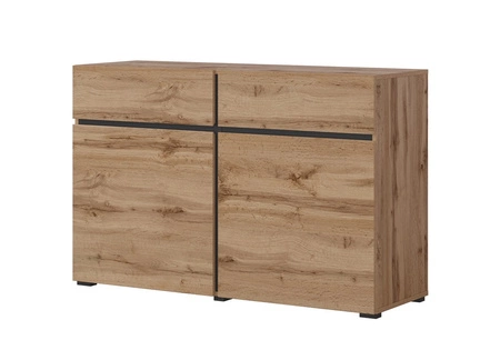 Komoda z szufladami Cross 119 cm dąb wotan nowoczesny design idealna komoda do salonu sypialni lub biura prosta forma