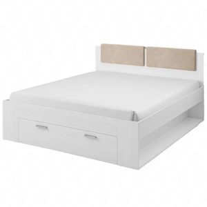 Łóżko z szufladą Galaxy 140x200 cm abisko ash to idealne łóżko do sypialni z częściowo tapicerowanym zagłówkiem