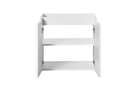 Szafka pod umywalkę Nova 60 cm biała designerska szafka do łazienki z półką nietuzinkowe pionowe ryflowanie na frontach