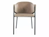 Krzesło tapicerowane Bono beżowe nowoczesne oraz funkcjonalne krzesło industrialne na metalowym stelażu