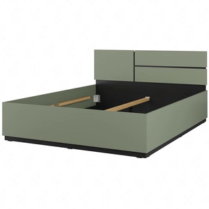 Łóżko Cross 160x200 cm zielone idealne łóżko do stylowej sypialni z wysokim zagłówkiem