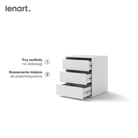 Kontenerek z szufladami do szafy Maxi biały doskonały dodatek do przeorganizowania przestrzeni i przechowywania