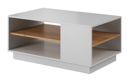 Zestaw mebli Space biały / dąb craft złoty modernistyczny design meblościanki nowoczesna forma mebli system push to open