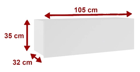 Szafka wisząca Apulia 105 cm czarny połysk minimalistyczny design stylowa szafka do salonu prosta bryła wpisująca się w każde wnętrze