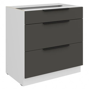 Szafka kuchenna stojąca z szufladami Aversa Wh 80 D 3S BB odporna na uszkodzenia wykończenie frontów w technologii anti fingerprint