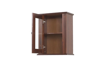 Szafka łazienkowa wisząca Retro 46 cm brązowa elegancka szafka doskonała do łazienek w stylu retro przeszklony front